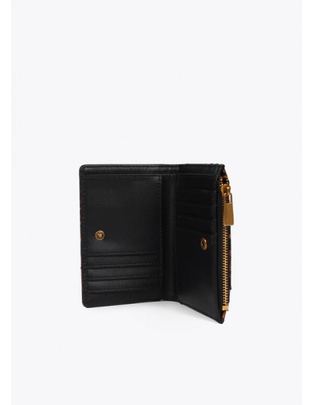 Monedero animal print con logo dorado Lola Casademunt