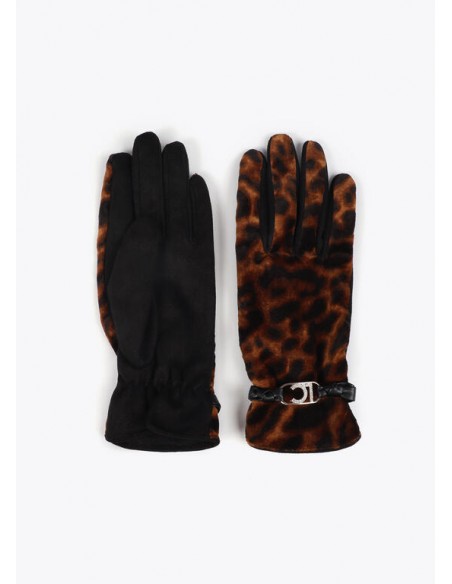 Guante efecto piel con pulsera logo ovalado - Lola Casademunt