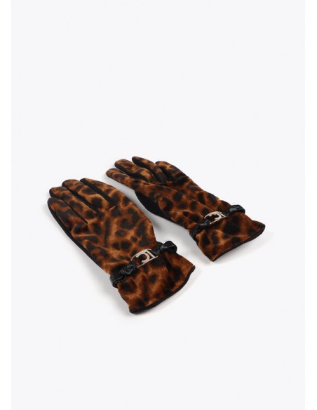 Guante efecto piel con pulsera logo ovalado - Lola Casademunt