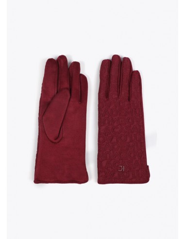 Guantes logo bordado - Lola Casademunt  - color burdeos