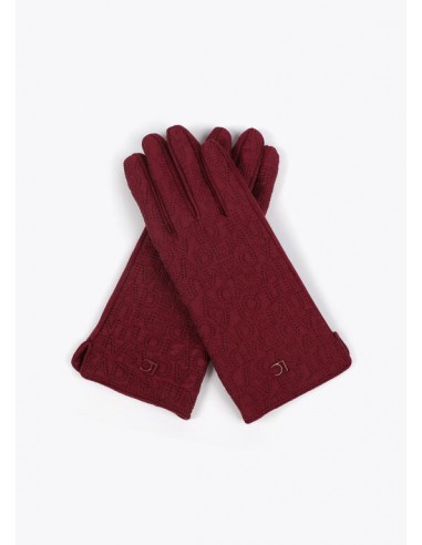 Guantes logo bordado - Lola Casademunt  - color burdeos