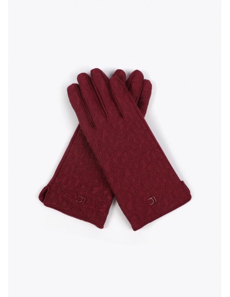 Guantes logo bordado - Lola Casademunt  - color burdeos