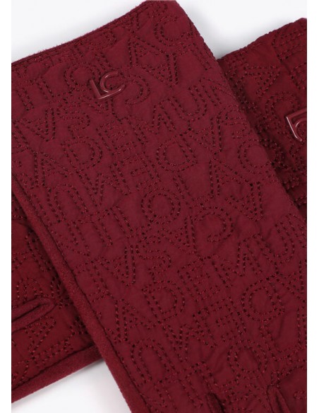 Guantes logo bordado - Lola Casademunt  - color burdeos