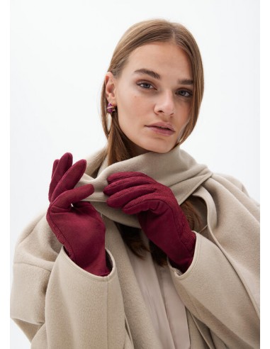 Guantes logo bordado - Lola Casademunt  - color burdeos
