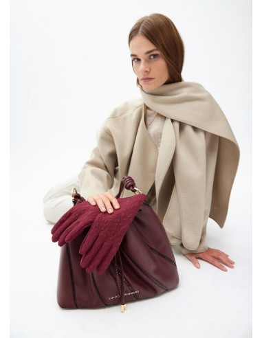 Guantes logo bordado - Lola Casademunt  - color burdeos