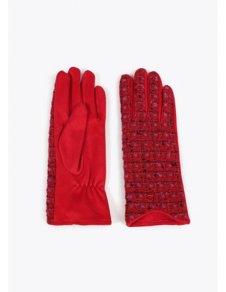 Guantes tweed rojo - Lola Casademunt