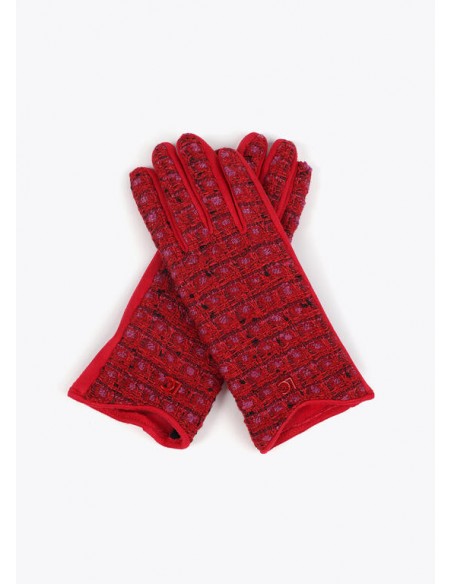 Guantes tweed rojo - Lola Casademunt