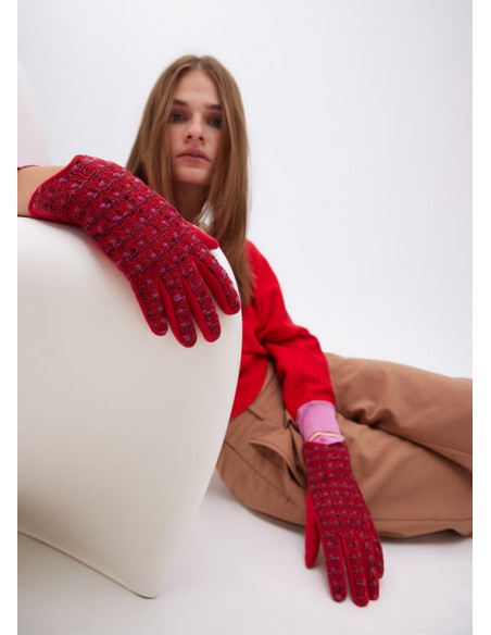 Guantes tweed rojo - Lola Casademunt