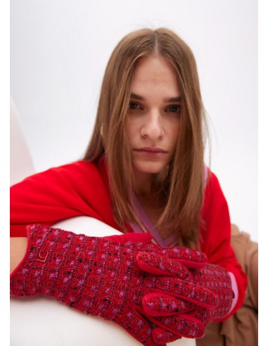 Guantes tweed rojo - Lola Casademunt