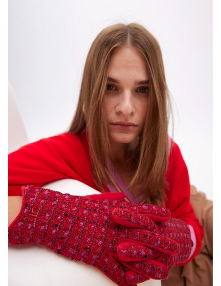Guantes tweed rojo - Lola Casademunt
