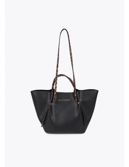 Bolso mini shopper con detalles animal print - Lola Casademunt