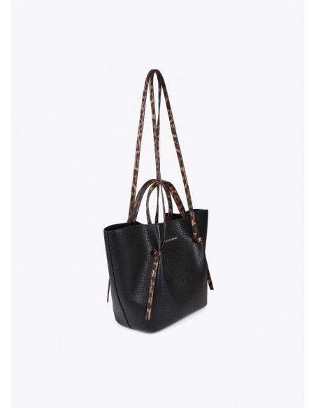 Bolso mini shopper con detalles animal print - Lola Casademunt