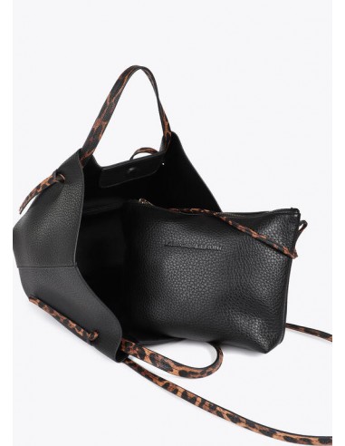 Bolso mini shopper con detalles animal print - Lola Casademunt