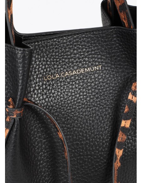 Bolso mini shopper con detalles animal print - Lola Casademunt