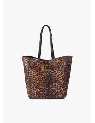 Bolso shopper animal print con logo LC - Lola Casademunt