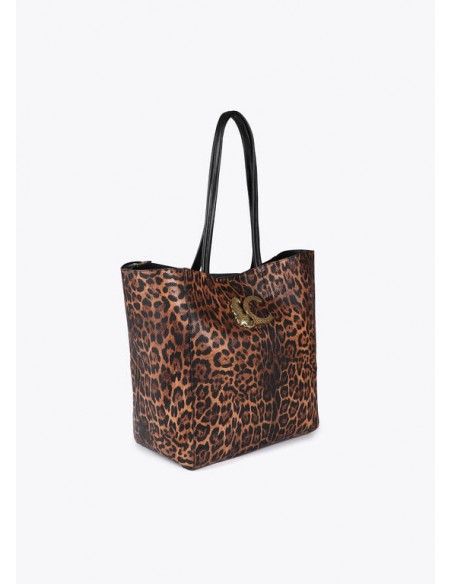 Bolso shopper animal print con logo LC - Lola Casademunt