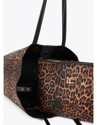 Bolso shopper animal print con logo LC - Lola Casademunt