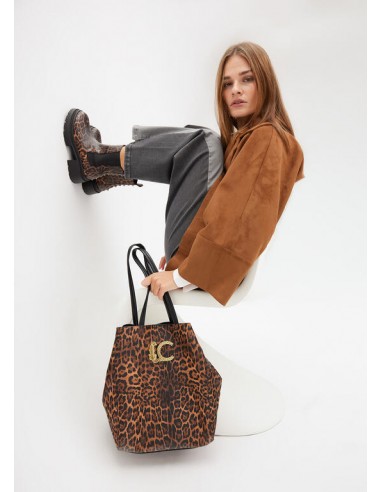 Bolso shopper animal print con logo LC - Lola Casademunt