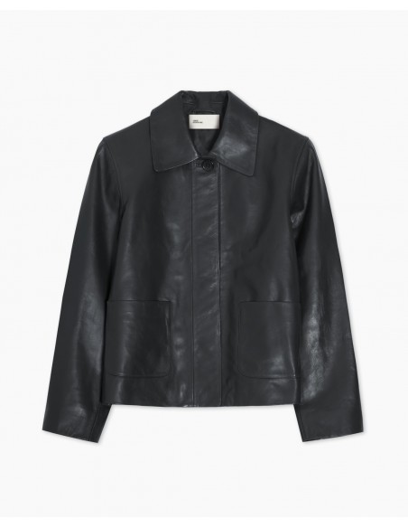 Chaqueta corta de piel napa YERSE – Negro o Burdeos