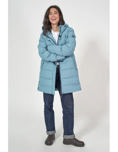 Parka acolchada impermeable con capucha Batela C3096 para mujer - color celeste