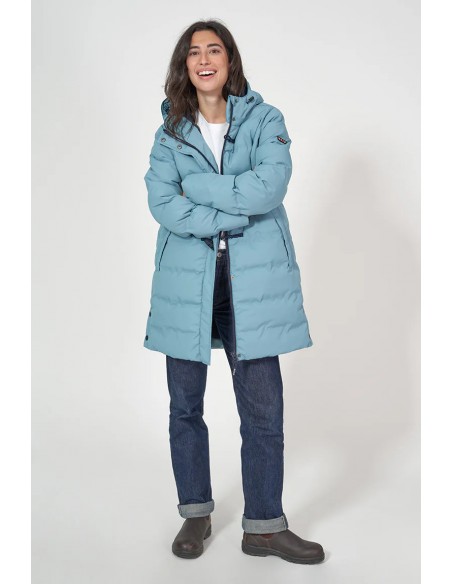 Parka acolchada impermeable con capucha Batela C3096 para mujer - color celeste