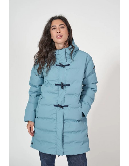 Parka acolchada impermeable con capucha Batela C3096 para mujer - color celeste
