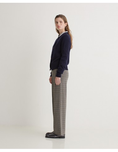 Pantalón ancho pata de gallo gris YERSE – corte...