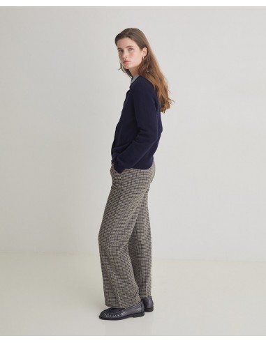 Pantalón ancho pata de gallo gris YERSE – corte...