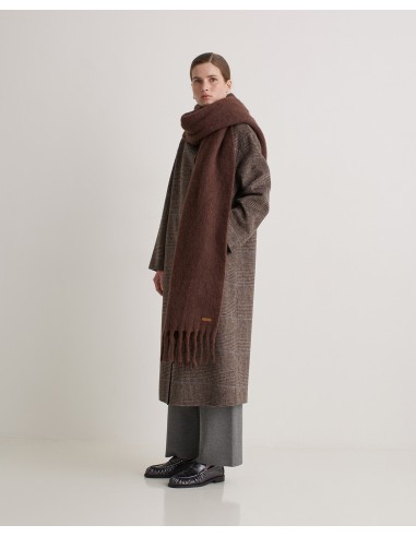 Abrigo largo cuadros marrón handmade – mezcla de lana YERSE
