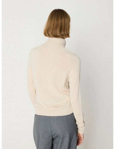 Jersey cuello cisne básico mujer – Escorpion - beige