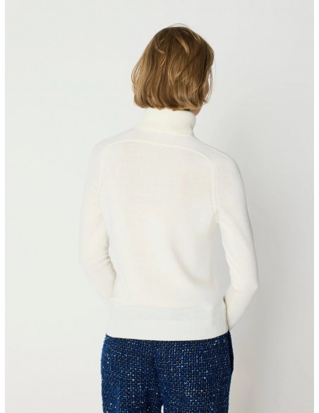 Jersey punto fino mujer cuello alto – Escorpion - vista posterior - crudo