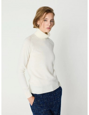 Jersey punto fino mujer cuello alto – Escorpion - crudo