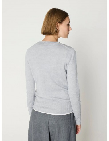 Jersey punto fino mujer canalé ancho – Escorpion - gris - vista posterior