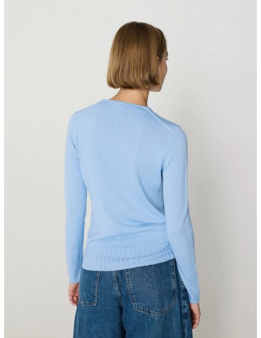 Jersey punto fino mujer canalé ancho – Escorpion - celeste - vista posterior