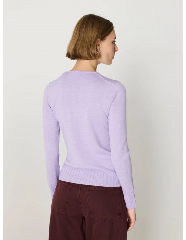 Jersey punto fino mujer canalé ancho – Escorpion - lila - vista posterior