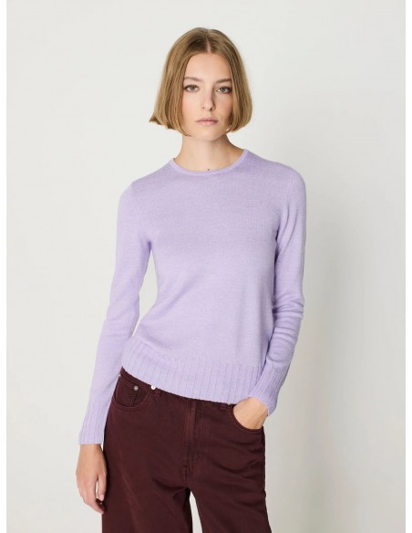 Jersey punto fino mujer canalé ancho – Escorpion - lila