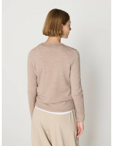 Jersey punto fino mujer canalé ancho – Escorpion - marrón - vista posterior