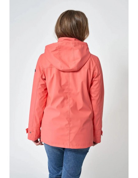 Chubasquero impermeable mujer con forro interior de algodón – Batela - color salmón