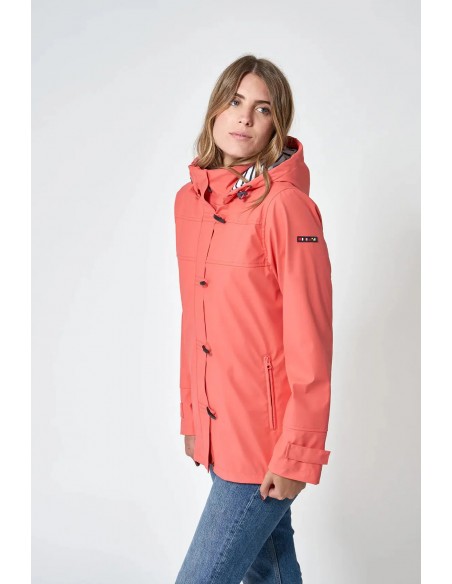 Chubasquero impermeable mujer con forro interior de algodón – Batela - color salmón