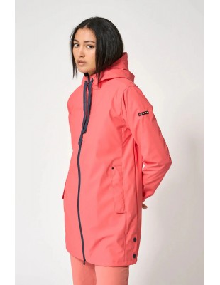 Chubasquero impermeable largo con forro de algodón – Batela - color salmón 2