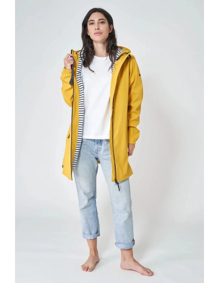 Chubasquero impermeable largo con forro de algodón – Batela - color amarillo