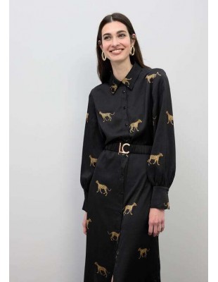 Vestido Camisero Satinado con Print Leopardo – Lola Casademunt 2