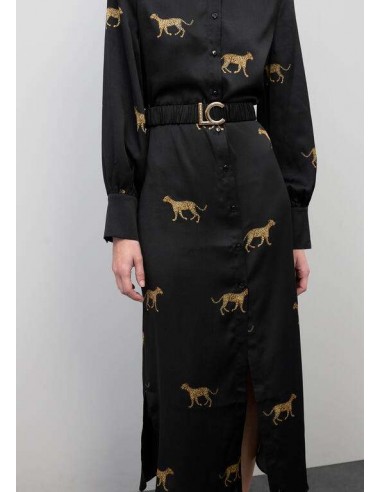 Vestido Camisero Satinado con Print Leopardo – Lola Casademunt