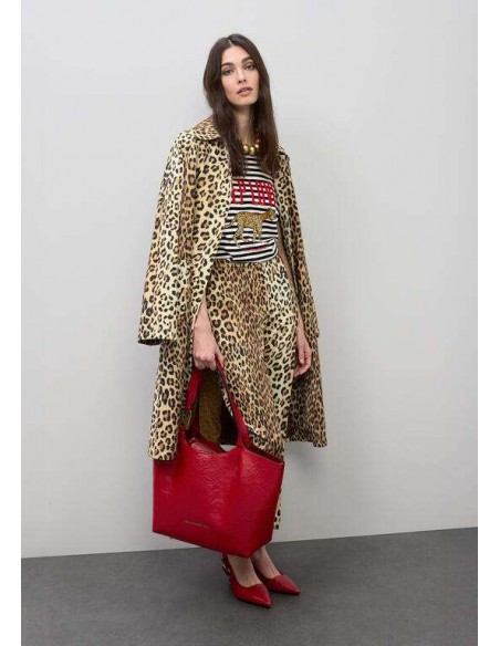 Camiseta rayas “Deep Love” con bordado animal print - Lola Casademunt