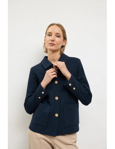 Chaqueta Cuarzo Azul Marino de Algodón – Tinta y Bariloche