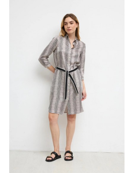 Vestido Joyona Estampado Negro – Tinta y Bariloche