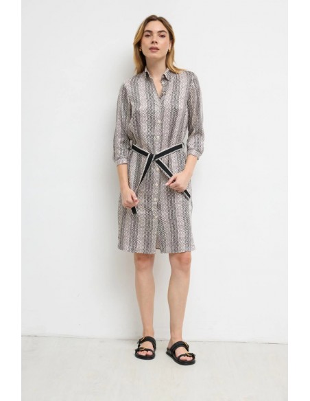 Vestido Joyona Estampado Negro – Tinta y Bariloche