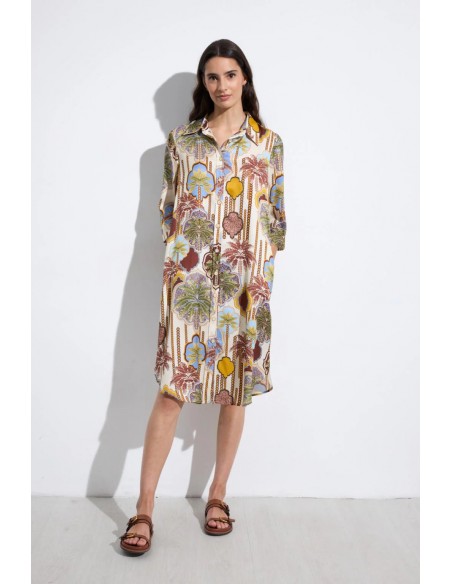 Vestido Foncea Estampado Tropical – Tinta y Bariloche