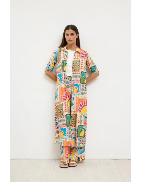 Vestido Begoña Estampado Multicolor – Tinta y Bariloche