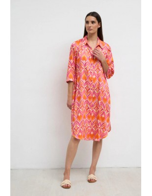 Vestido Nayaris Estampado Naranja – Tinta y Bariloche